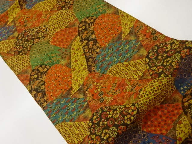 JAPANESE NAGOYA OBI / WOVEN FLORAL PLANTS